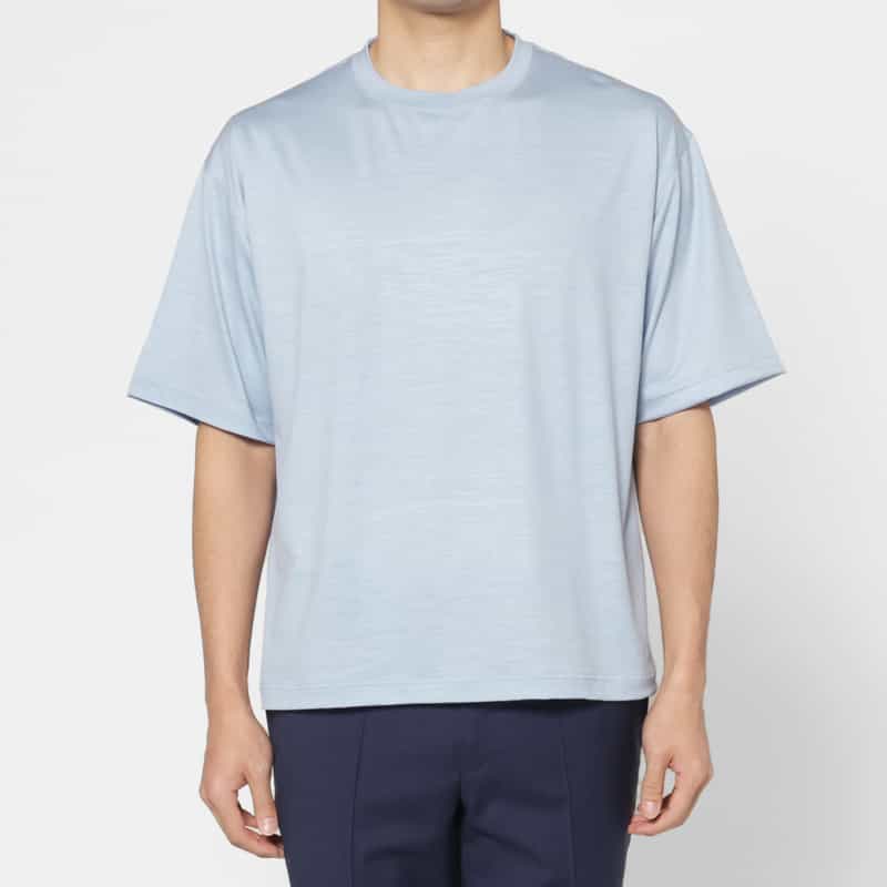 BARNEYS NEW YORK クルーネックカットソー（REDA社製ウール使用） LIGHT BLUE