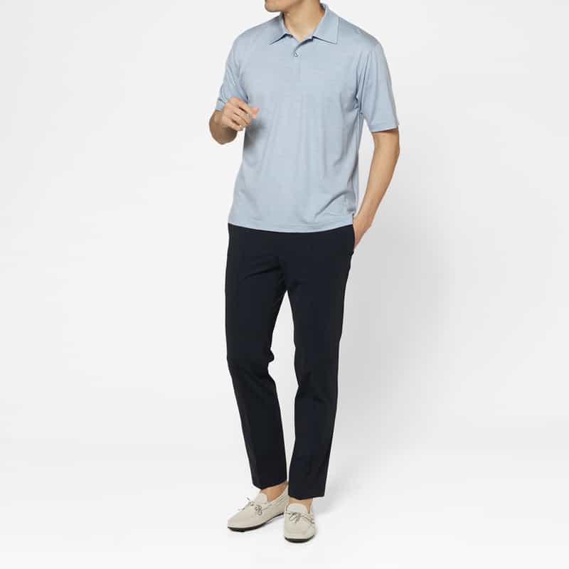 BARNEYS NEW YORK ポロシャツ（REDA社製ウール使用） LIGHT BLUE