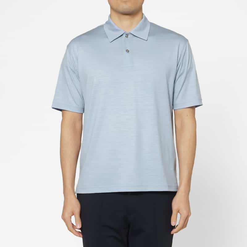 BARNEYS NEW YORK ポロシャツ（REDA社製ウール使用） LIGHT BLUE