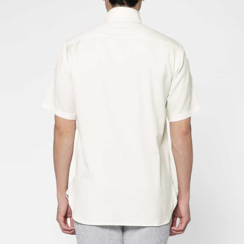 BARNEYS NEW YORK ストレッチカジュアルシャツ（REDA社製ウール使用） WHITE