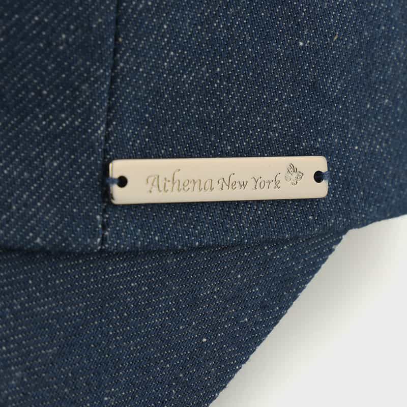 ATHENA NEW YORK ATHENA NEW YORK＜アシーナ ニューヨーク＞フラワーレース付きデニムキャップ "ALICIA" BLUE