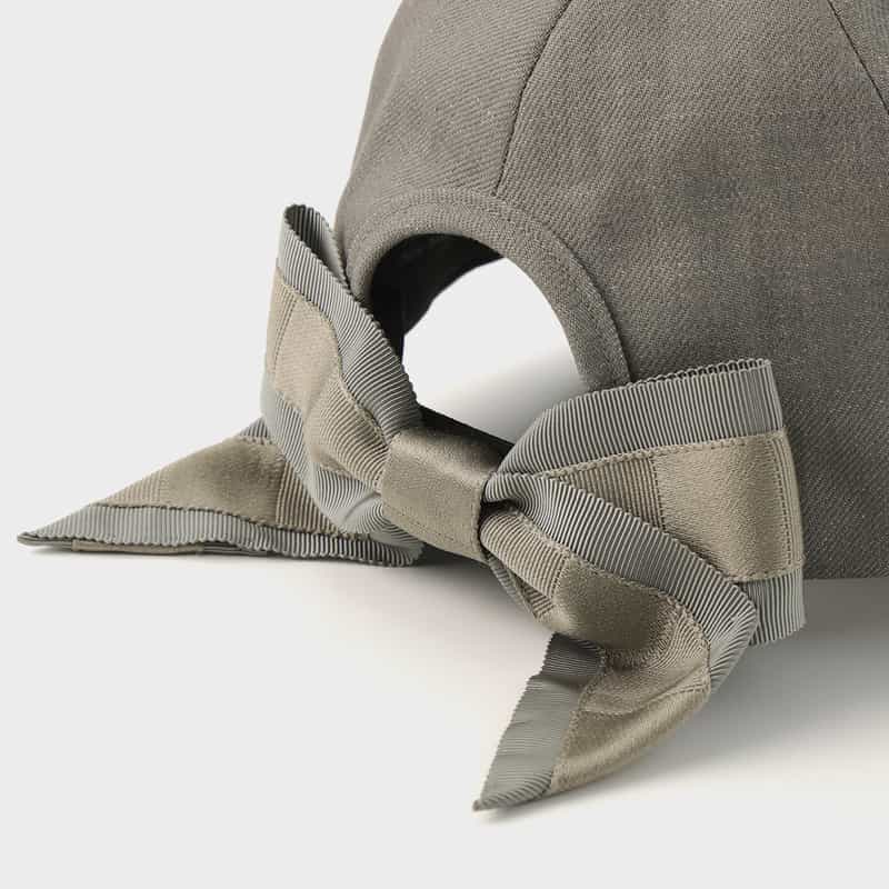 ATHENA NEW YORK ATHENA NEW YORK＜アシーナ ニューヨーク＞リボン付きデニムキャップ "BECKEY" LIGHT GRAY