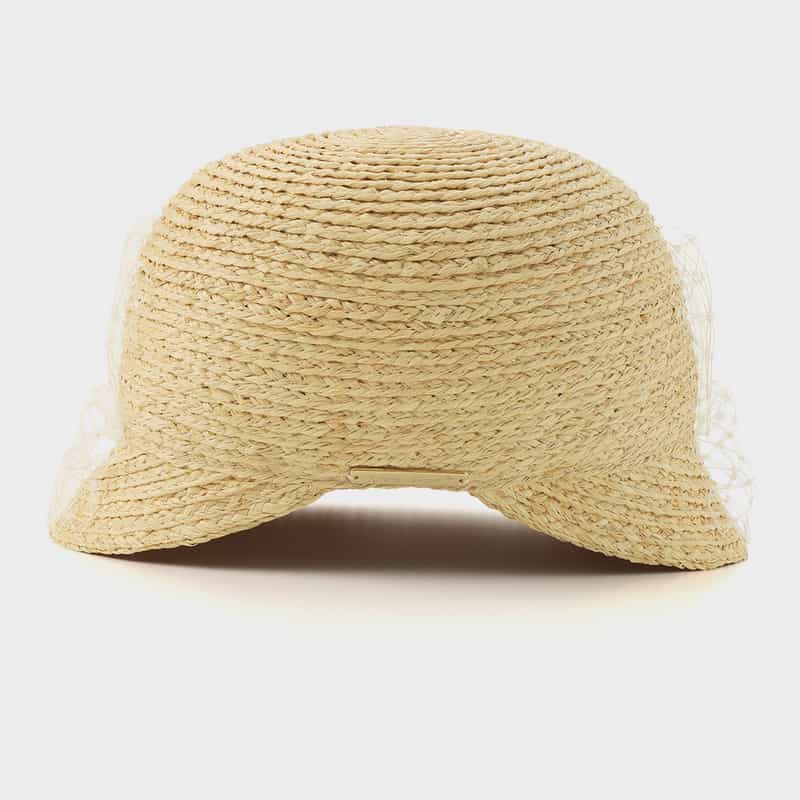 ATHENA NEW YORK ATHENA NEW YORK＜アシーナ ニューヨーク＞レース付きラフィア素材ハット "IVINNE" BEIGE