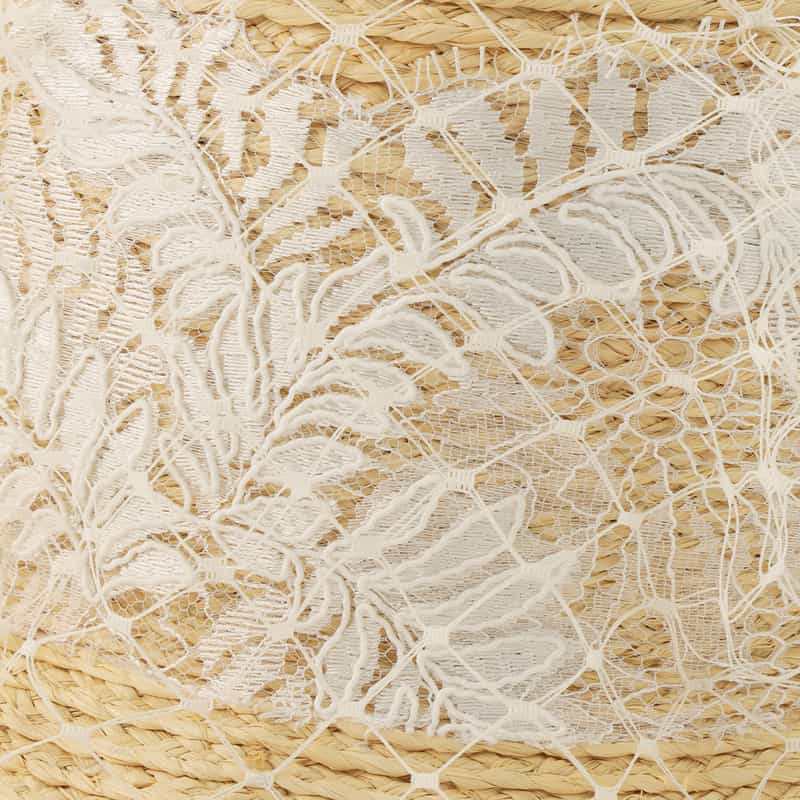 ATHENA NEW YORK ATHENA NEW YORK＜アシーナ ニューヨーク＞レース付きラフィア素材ハット "IVINNE" BEIGE