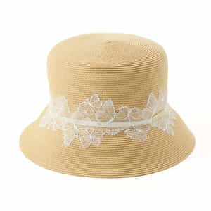 ATHENA NEW YORK＜アシーナ ニューヨーク＞レース付きラフィア素材バケットハット "KARINA"