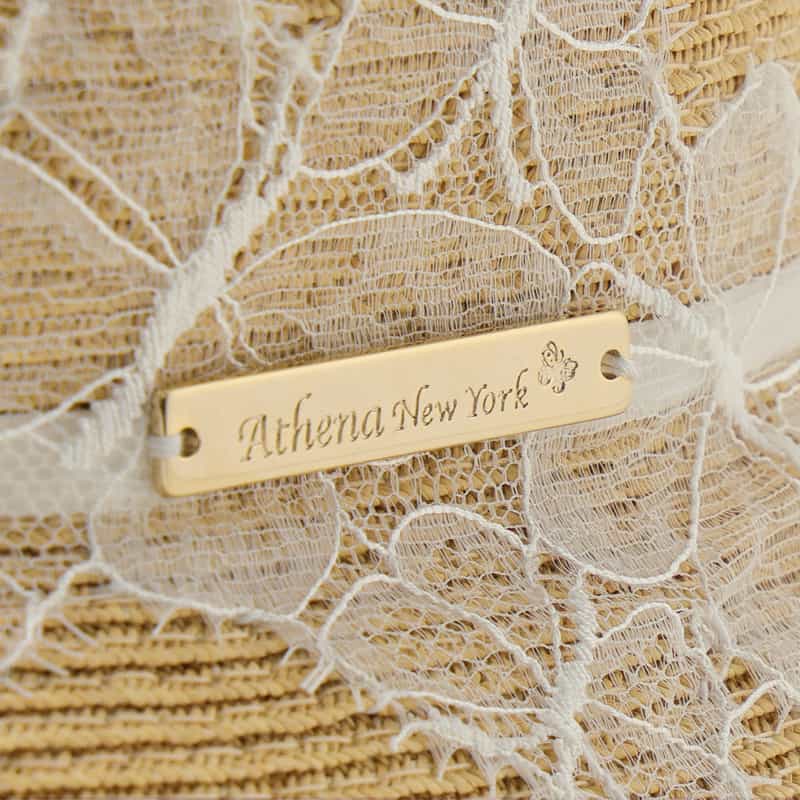 ATHENA NEW YORK ATHENA NEW YORK＜アシーナ ニューヨーク＞レース付きラフィア素材バケットハット "KARINA" WHITE