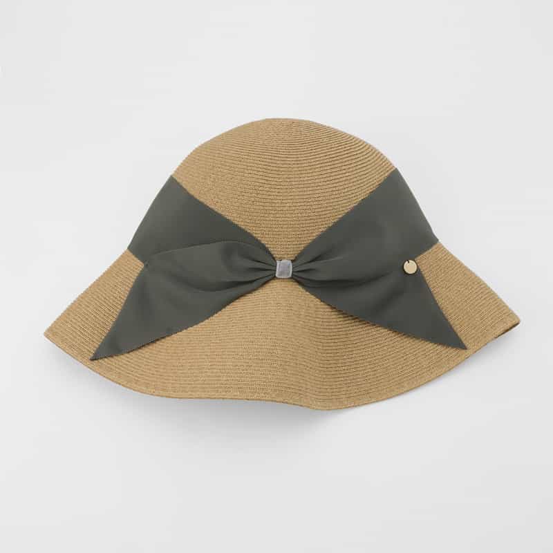 ATHENA NEW YORK ATHENA NEW YORK＜アシーナ ニューヨーク＞ リボン付きハット "RISAKO" GRAY