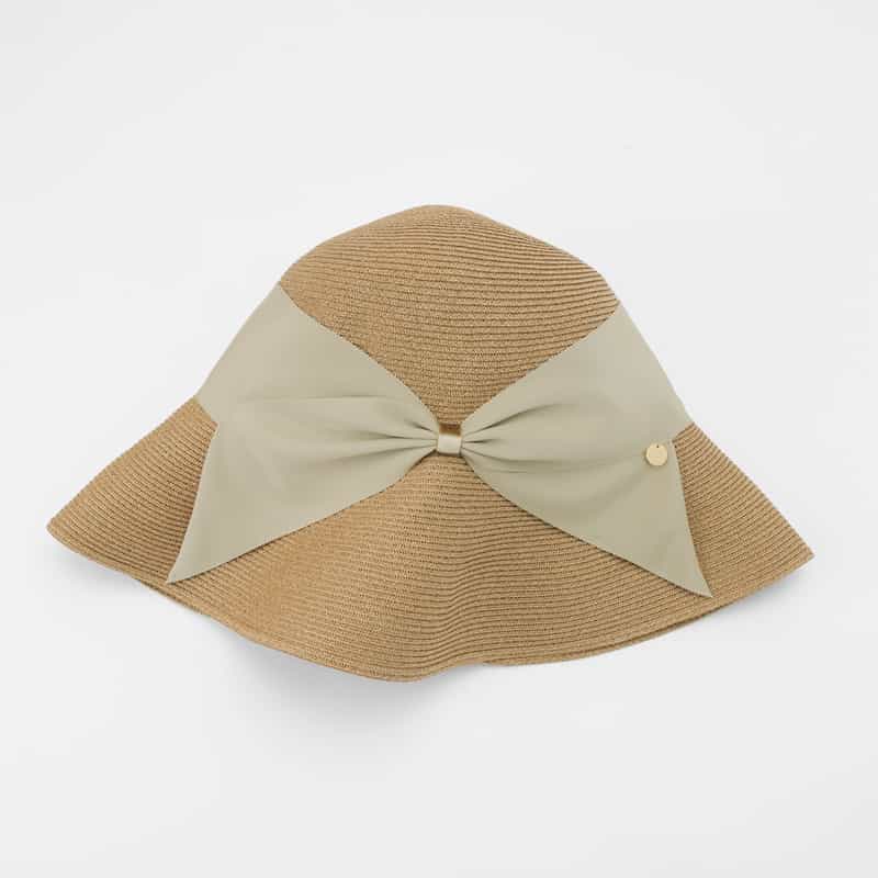 ATHENA NEW YORK ATHENA NEW YORK＜アシーナ ニューヨーク＞ リボン付きハット "RISAKO" LIGHT GRAY