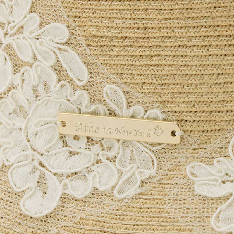 ATHENA NEW YORK ATHENA NEW YORK＜アシーナ ニューヨーク＞ レース付きキャペリンハット "VIOLA BUTTERFLY" BEIGE