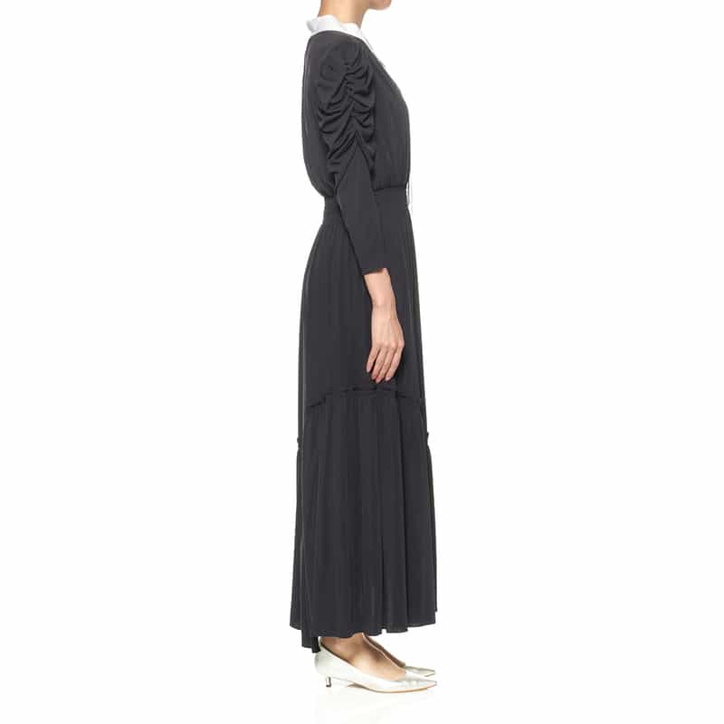 CORCOVADO CORCOVADO＜コルコバード＞ ボウタイ付きドレス NAVY