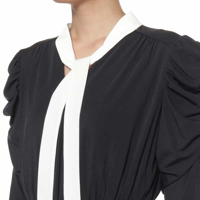 CORCOVADO CORCOVADO＜コルコバード＞ ボウタイ付きドレス NAVY