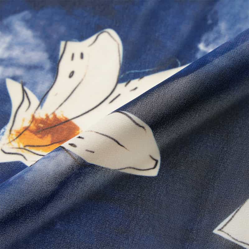 CORCOVADO CORCOVADO＜コルコバード＞ フラワー柄ボウタイ付きドレス BLUE