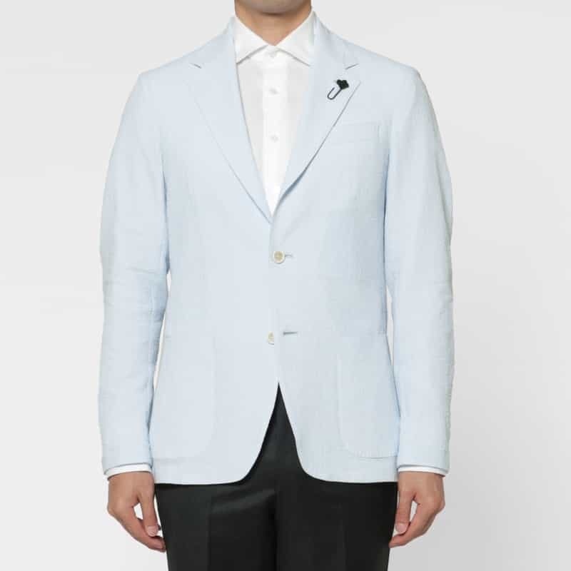 LARDINI LARDINI＜ラルディーニ＞ シアサッカー素材テーラードジャケット BLUE