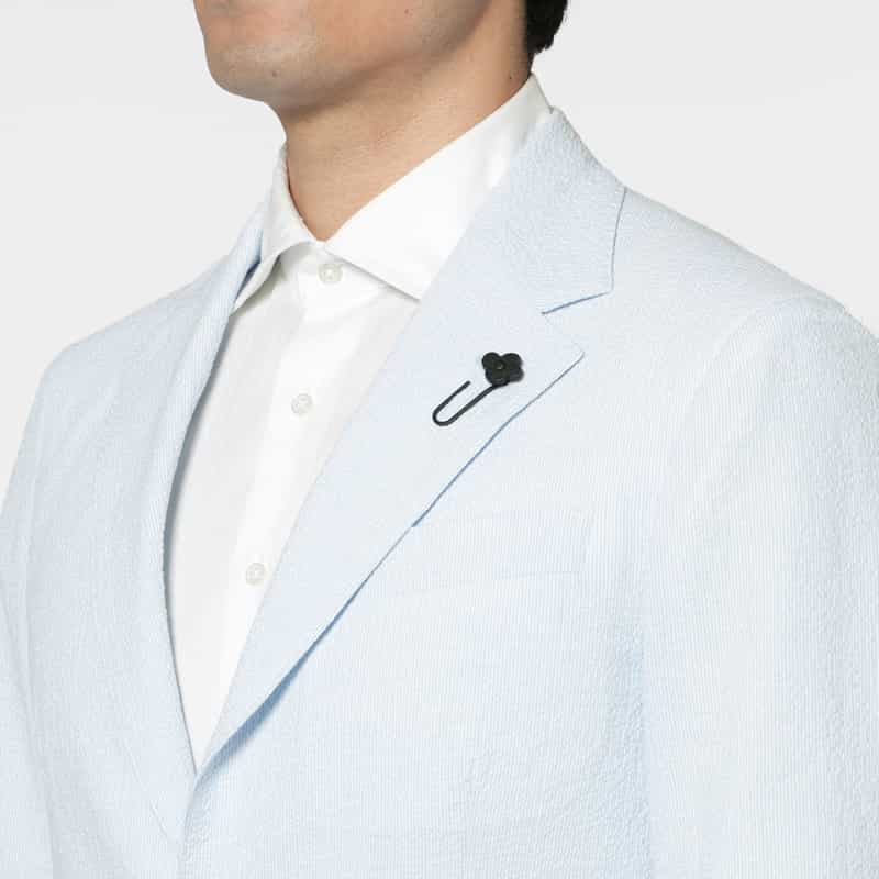 LARDINI LARDINI＜ラルディーニ＞ シアサッカー素材テーラードジャケット BLUE