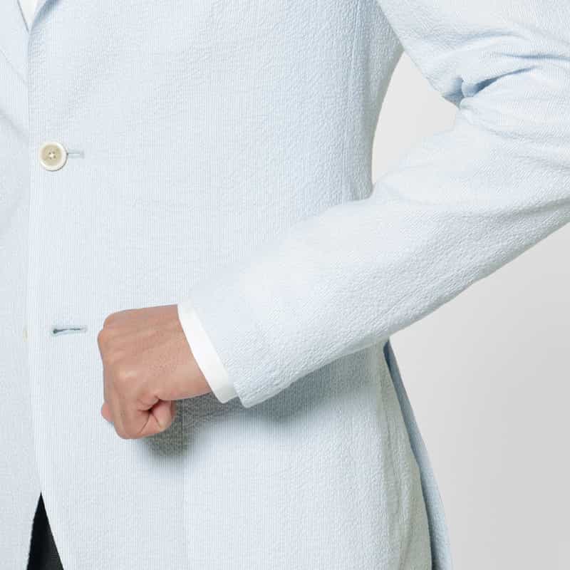 LARDINI LARDINI＜ラルディーニ＞ シアサッカー素材テーラードジャケット BLUE