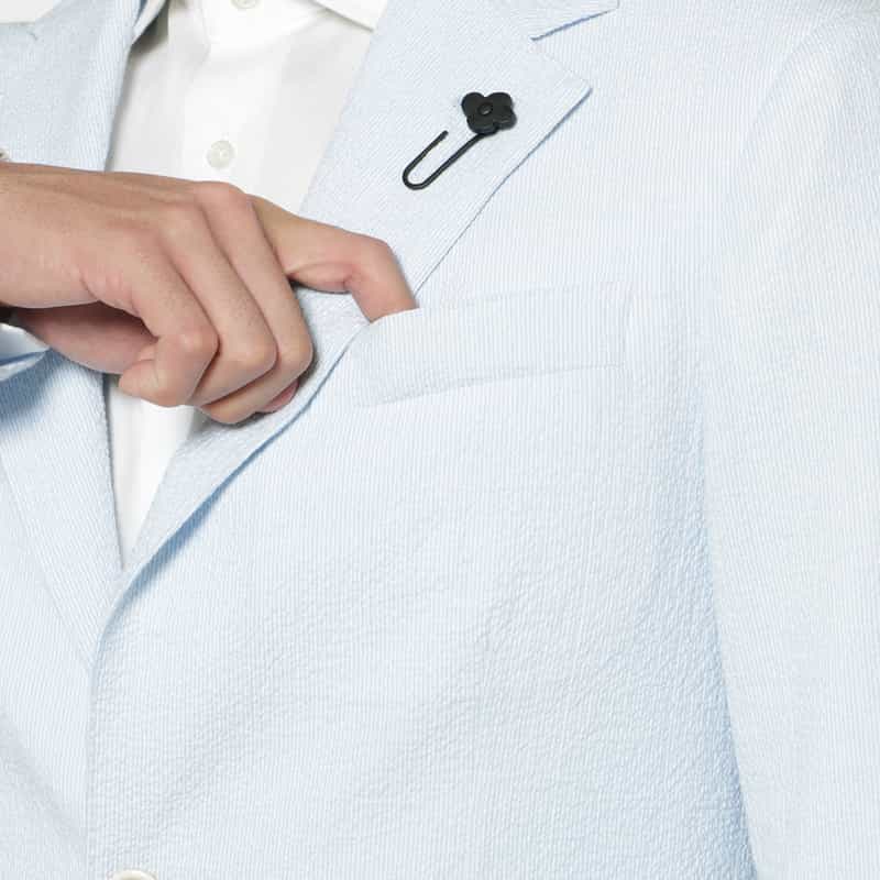 LARDINI LARDINI＜ラルディーニ＞ シアサッカー素材テーラードジャケット BLUE