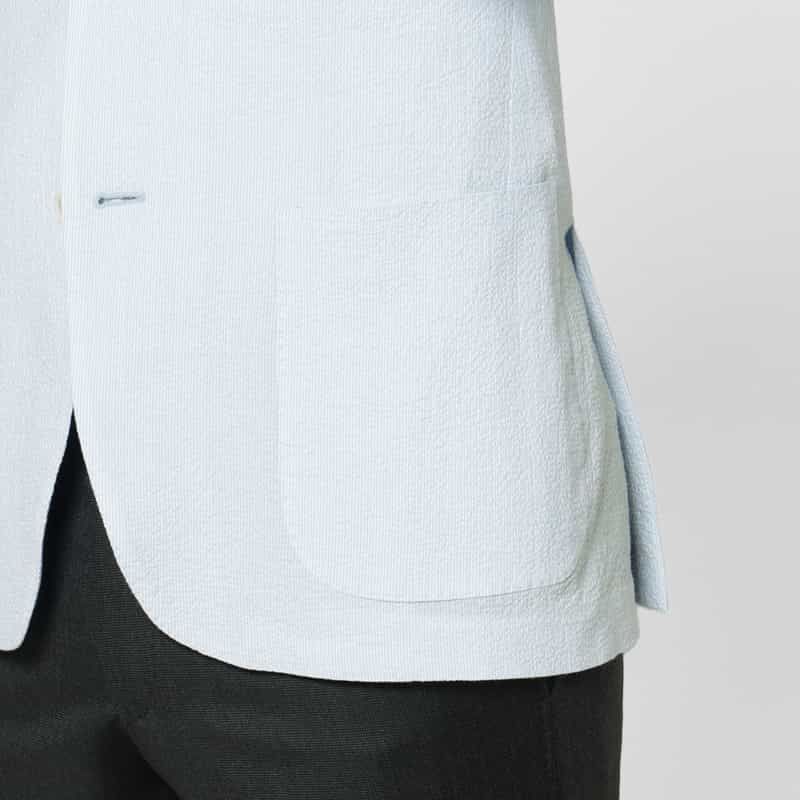 LARDINI LARDINI＜ラルディーニ＞ シアサッカー素材テーラードジャケット BLUE