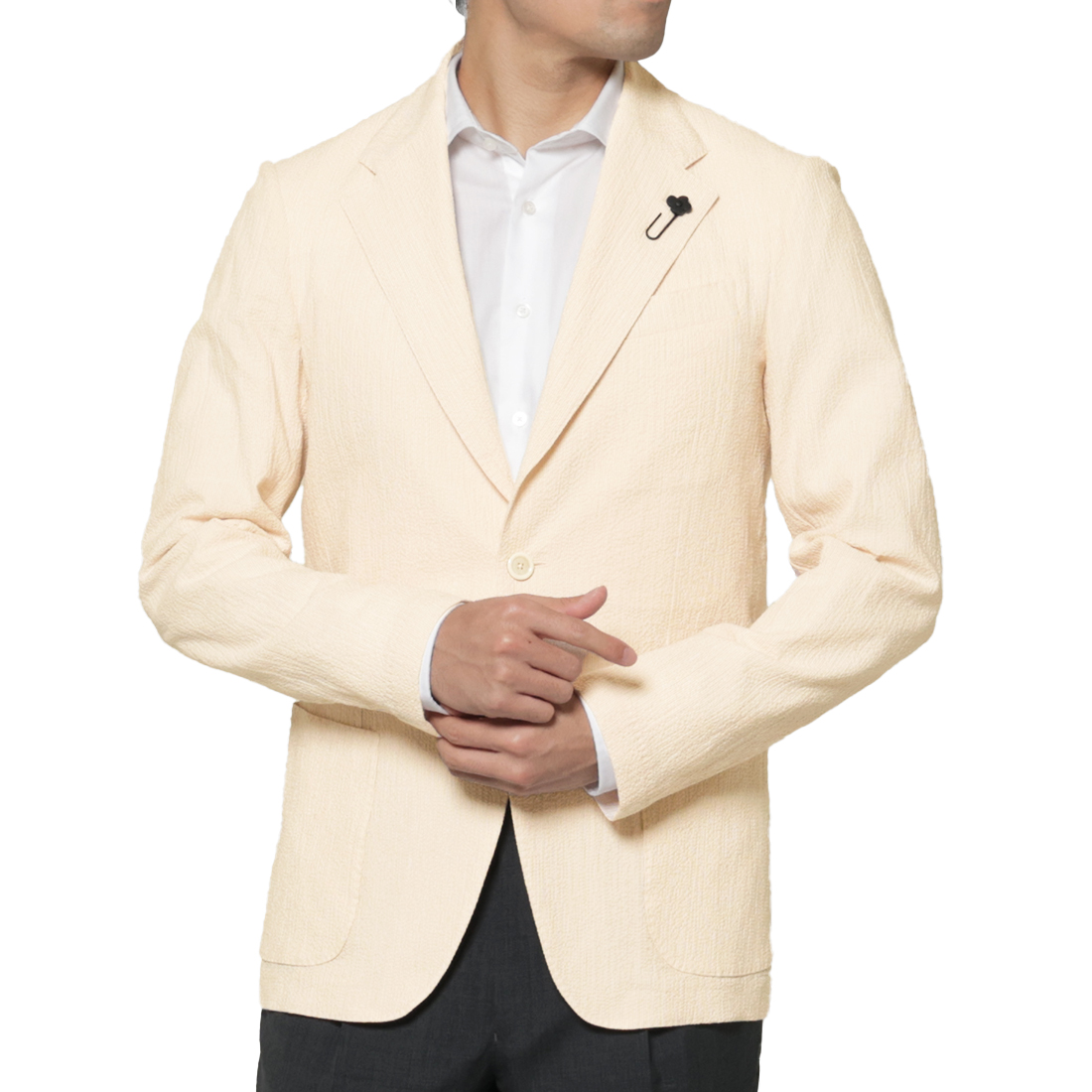 LARDINI＜ラルディーニ＞ シアサッカー素材テーラードジャケット