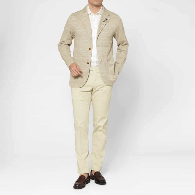 LARDINI LARDINI＜ラルディーニ＞ コットンリネン素材ニットジャケット BEIGE