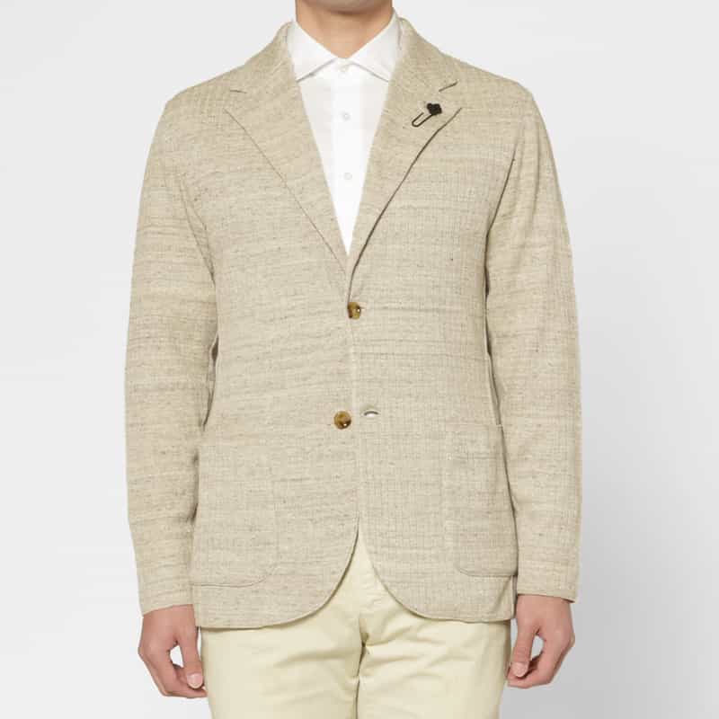LARDINI LARDINI＜ラルディーニ＞ コットンリネン素材ニットジャケット BEIGE