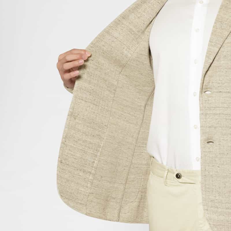 LARDINI LARDINI＜ラルディーニ＞ コットンリネン素材ニットジャケット BEIGE