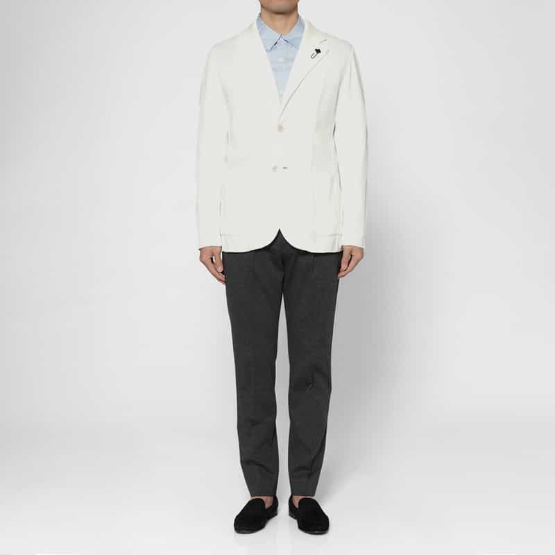 LARDINI LARDINI＜ラルディーニ＞ コットンニットジャケット WHITE