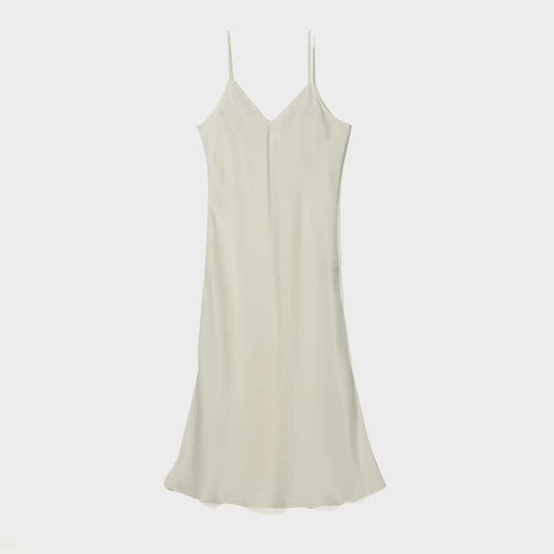 BARNEYS NEW YORK ジャカード素材 ロングフレアドレス （インナードレス付き） WHITE