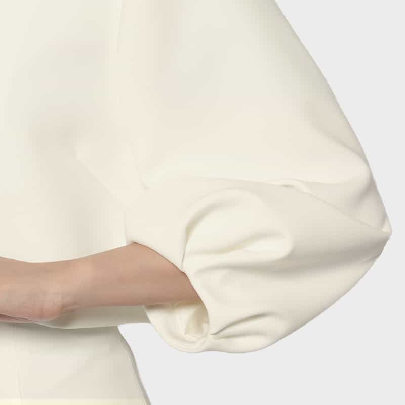 BARNEYS NEW YORK セットアップ ボリュームスリーブ ノーカラージャケット WHITE