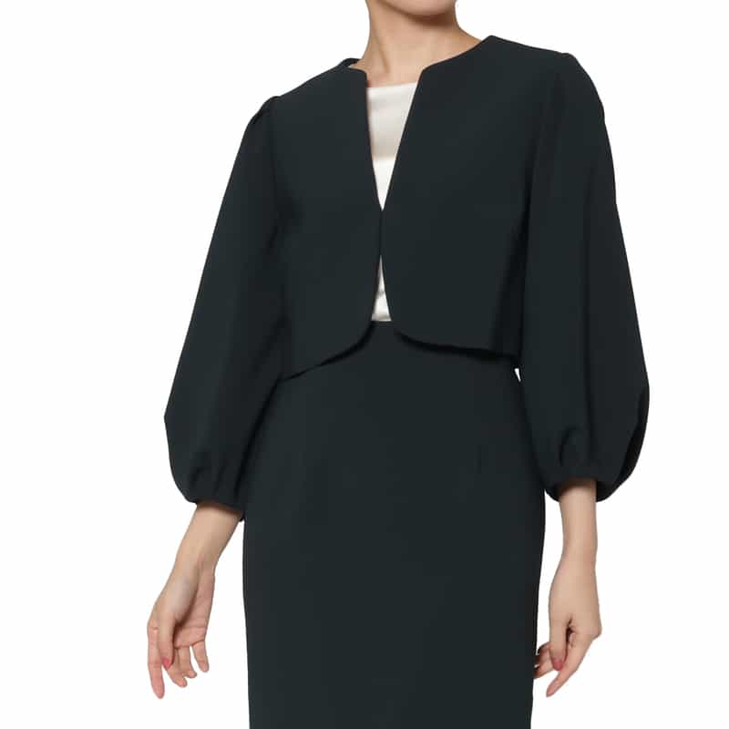 セットアップ ボリュームスリーブ ノーカラージャケット