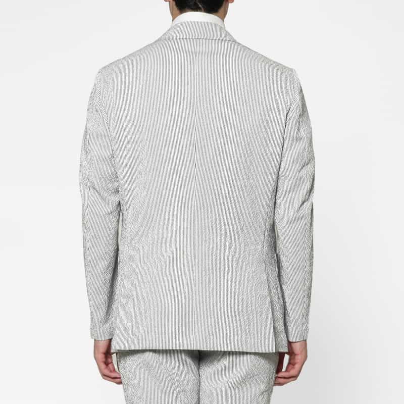 BARNEYS NEW YORK セットアップ シアサッカー素材ストライプ柄ジャケット GRAY