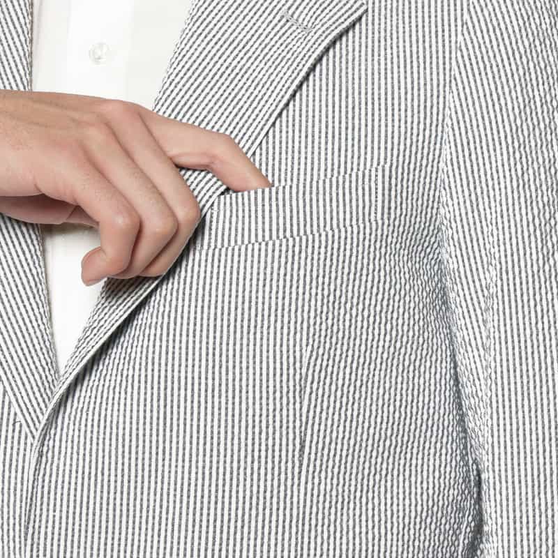 BARNEYS NEW YORK セットアップ シアサッカー素材ストライプ柄ジャケット GRAY