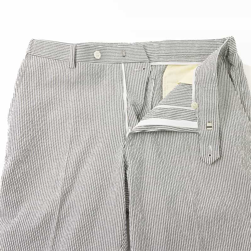 BARNEYS NEW YORK セットアップ シアサッカー素材ストライプ柄パンツ GRAY