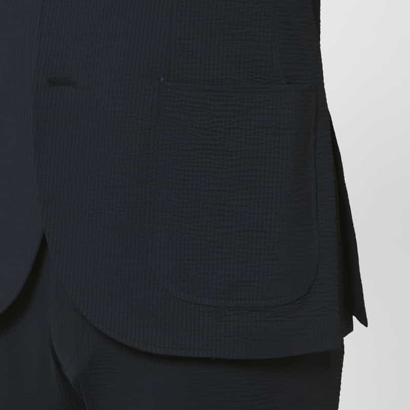 BARNEYS NEW YORK セットアップ サッカーストライプ素材テーラードジャケット NAVY