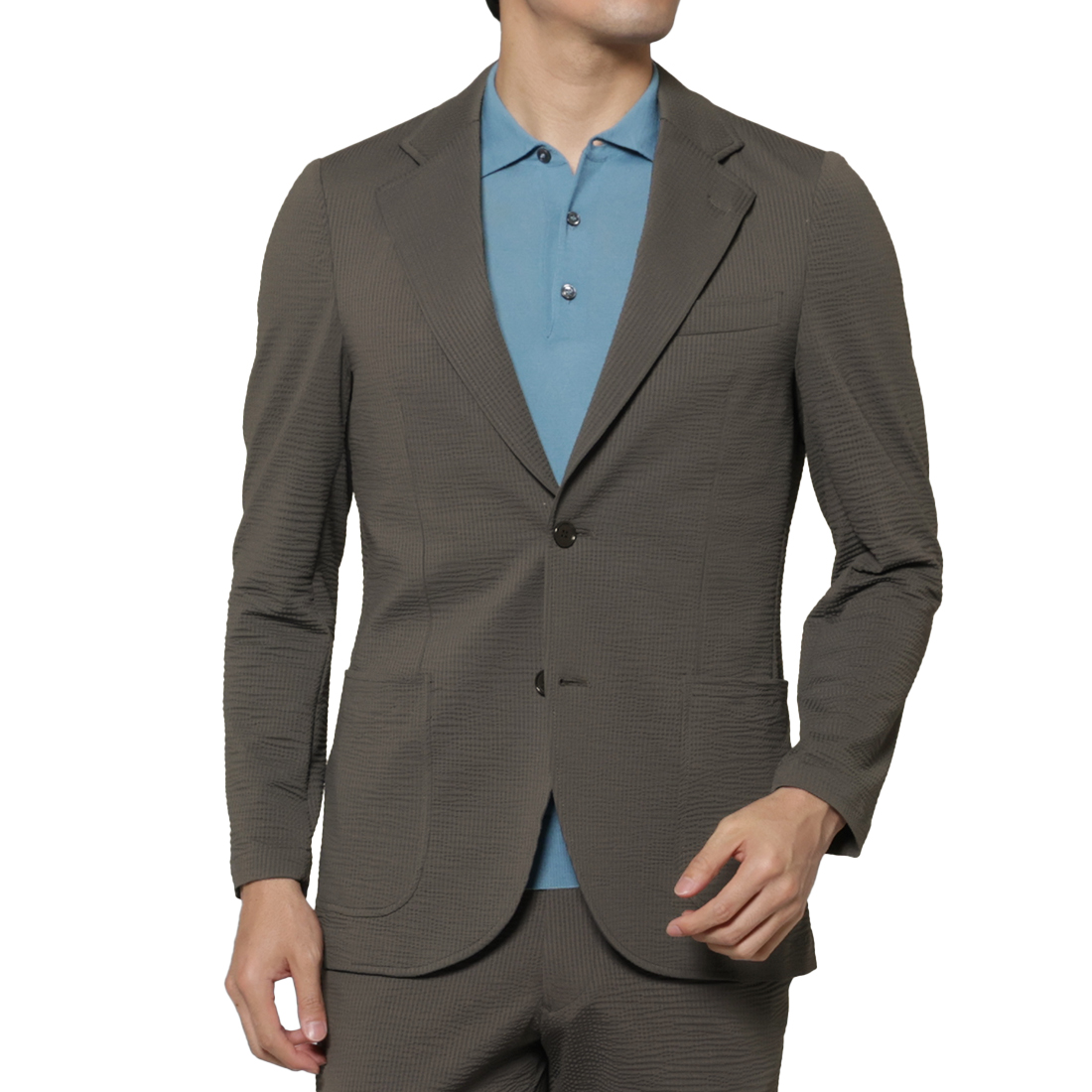 セットアップ サッカーストライプ素材テーラードジャケット