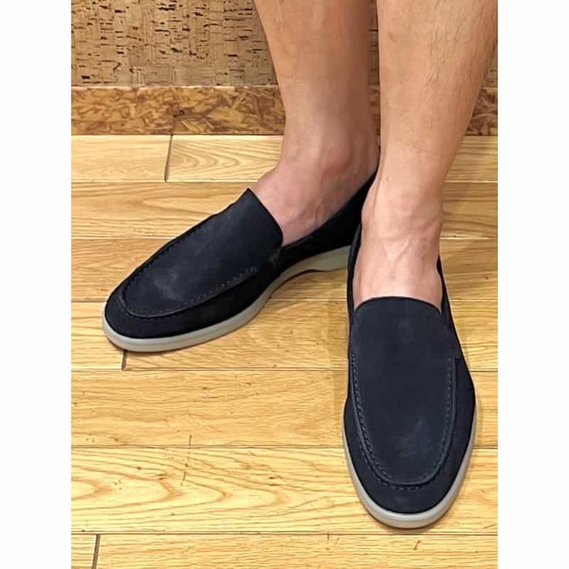 BARNEYS NEW YORK スエード素材スリッポン NAVY