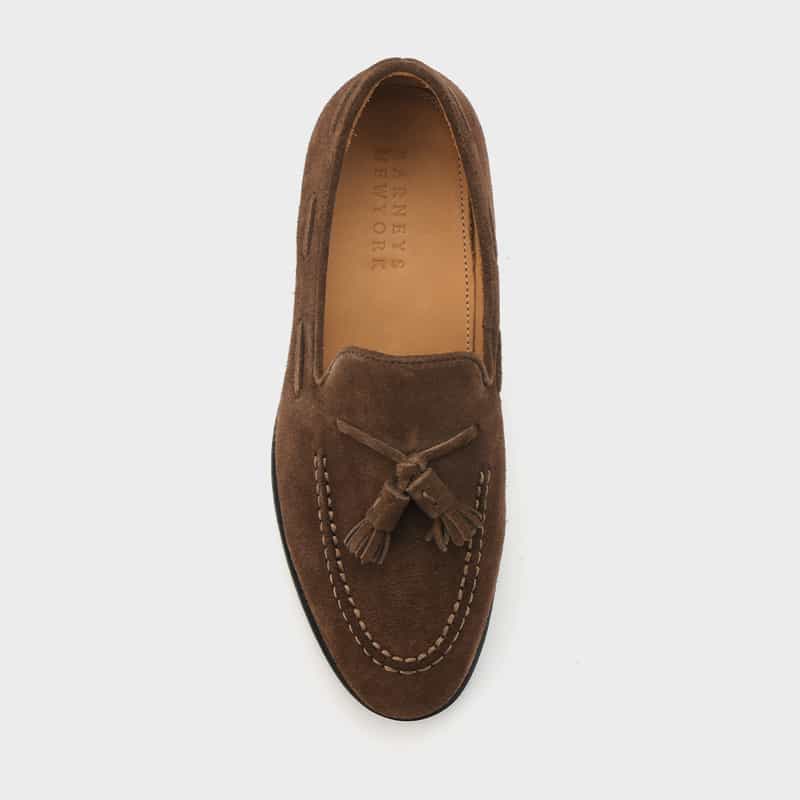 BARNEYS NEW YORK スエード素材タッセルローファー DARK BROWN