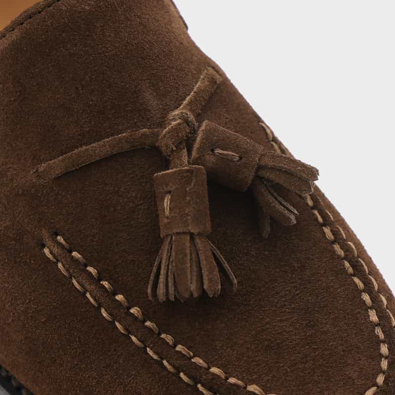 BARNEYS NEW YORK スエード素材タッセルローファー DARK BROWN