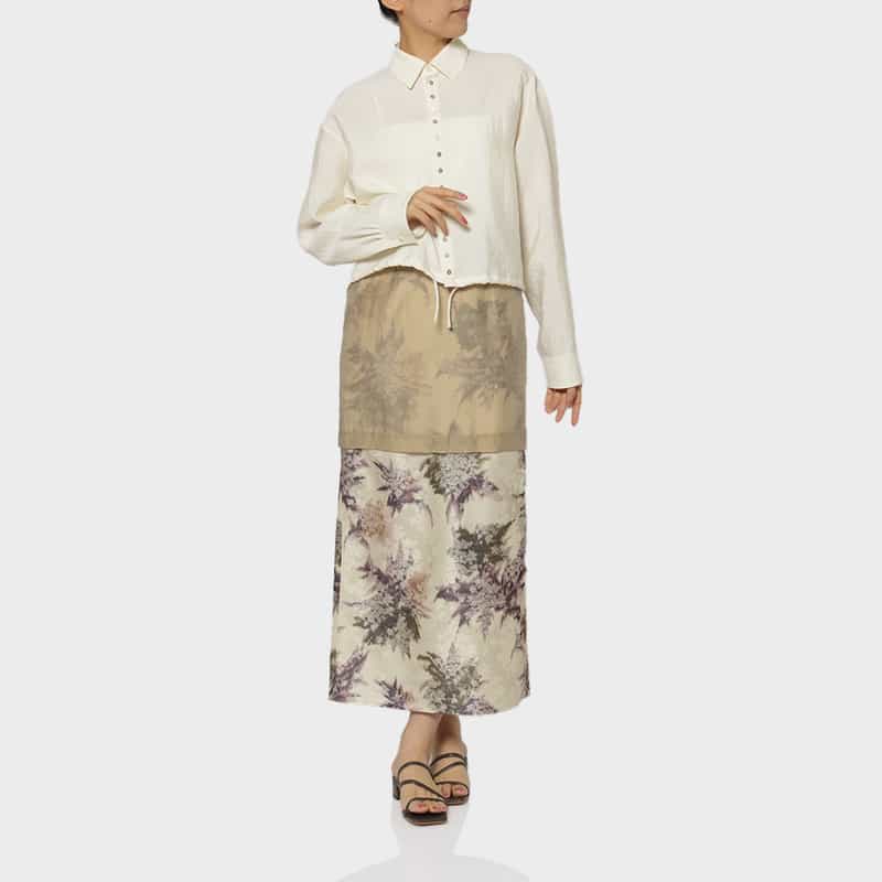 IRENISA IRENISA＜イレニサ＞ ドローストリング ショート丈ブラウス WHITE