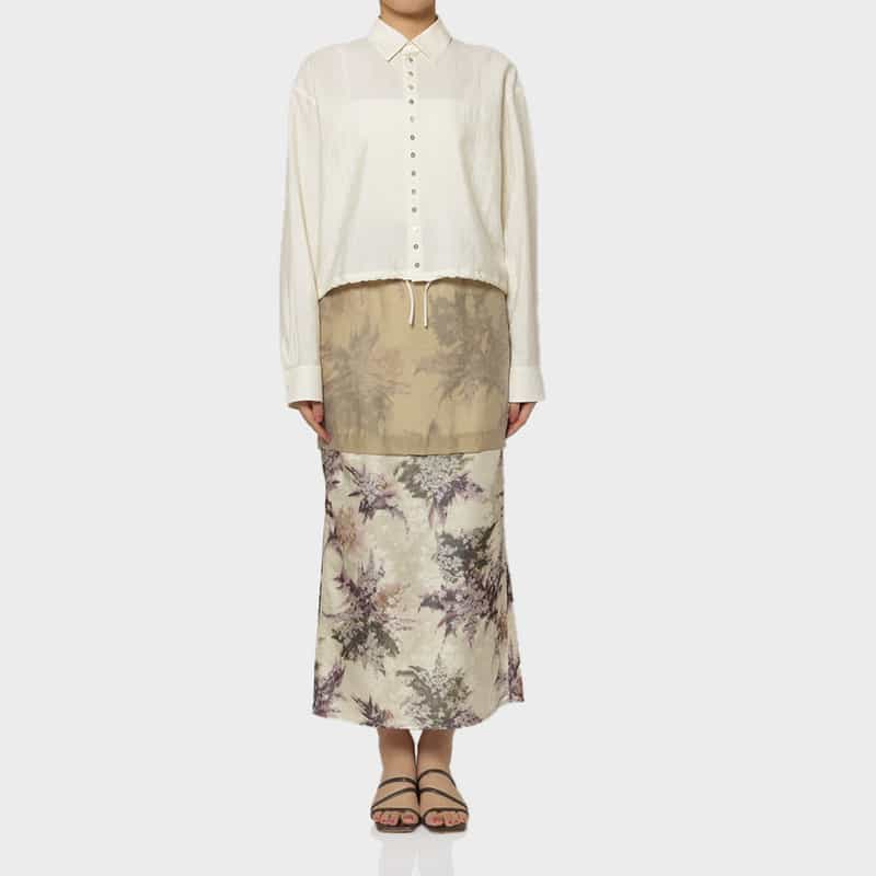 IRENISA IRENISA＜イレニサ＞ ドローストリング ショート丈ブラウス WHITE