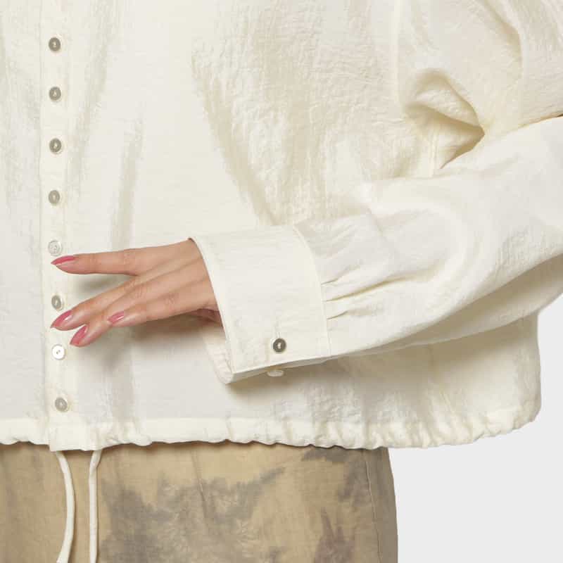 IRENISA IRENISA＜イレニサ＞ ドローストリング ショート丈ブラウス WHITE