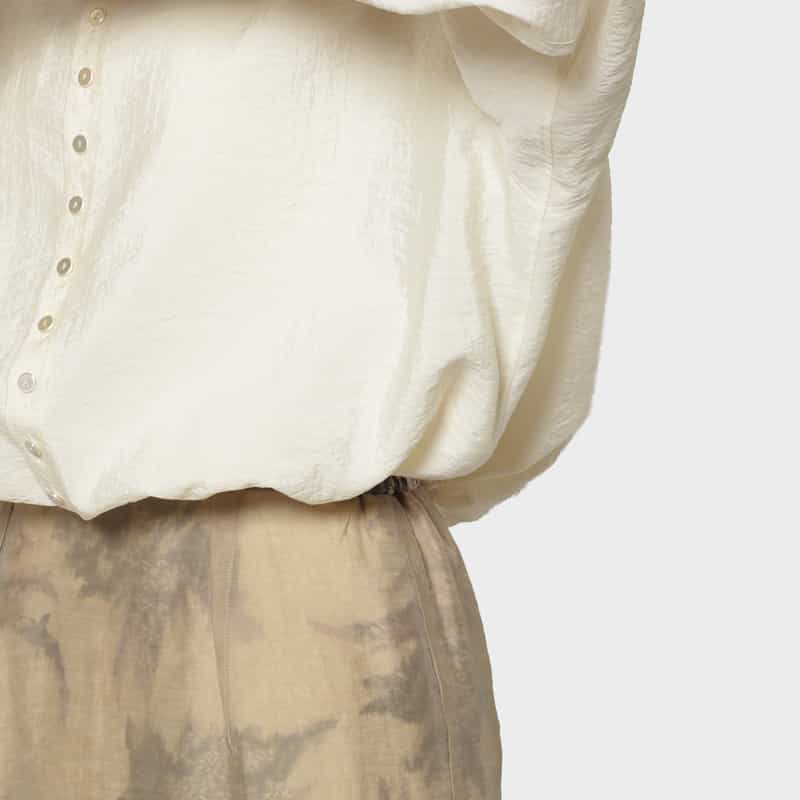 IRENISA IRENISA＜イレニサ＞ ドローストリング ショート丈ブラウス WHITE