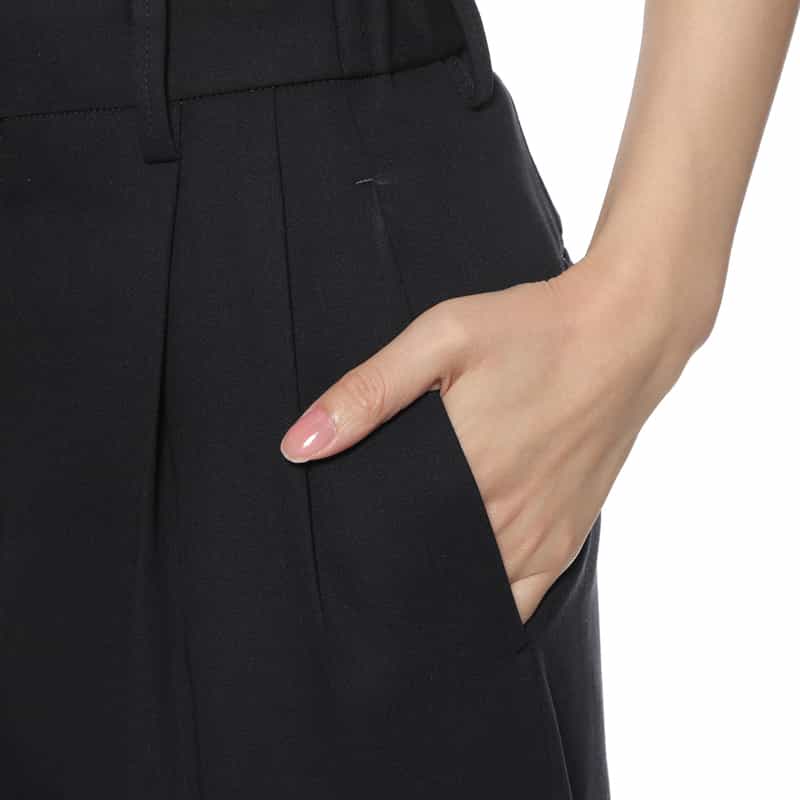 IRENISA IRENISA＜イレニサ＞ タック入りウールパンツ DARK NAVY