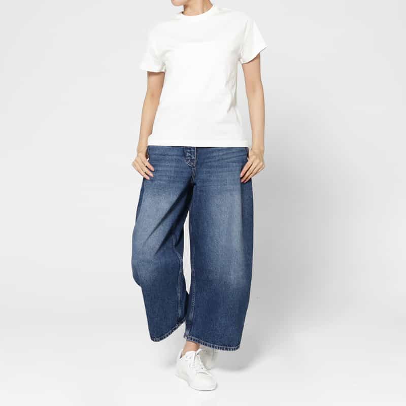 STUDIO NICHOLSON STUDIO NICHOLSON ＜スタジオ ニコルソン＞ クロップド ワイドデニムパンツ BLUE