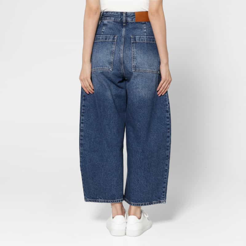 STUDIO NICHOLSON STUDIO NICHOLSON ＜スタジオ ニコルソン＞ クロップド ワイドデニムパンツ BLUE