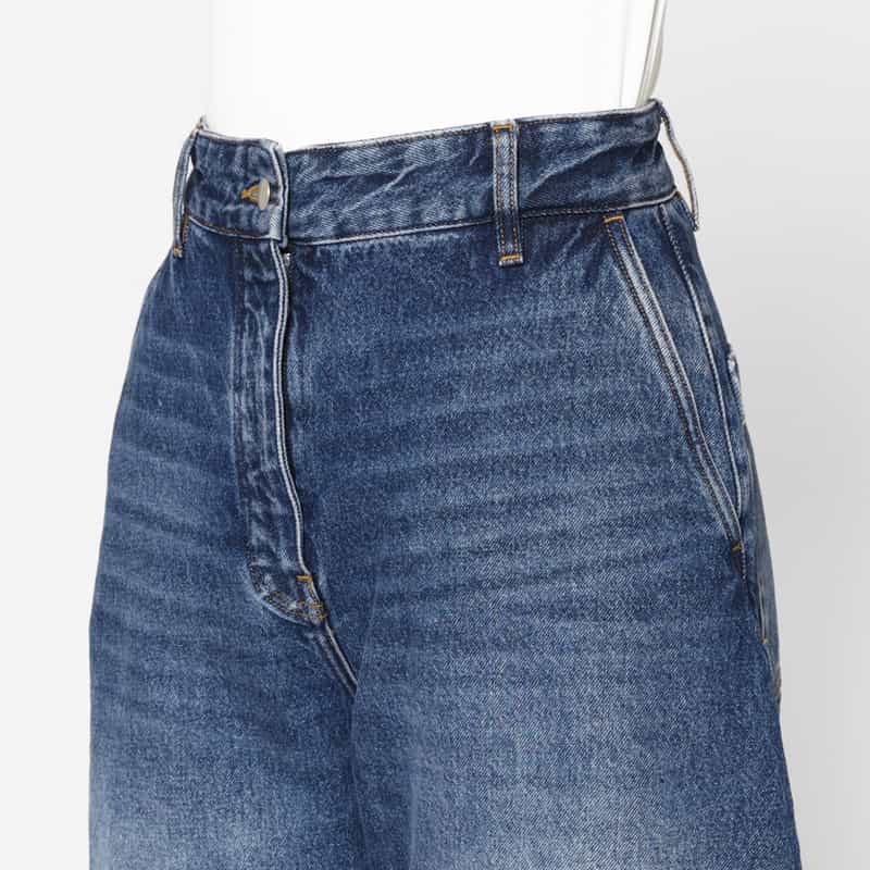 STUDIO NICHOLSON STUDIO NICHOLSON ＜スタジオ ニコルソン＞ クロップド ワイドデニムパンツ BLUE