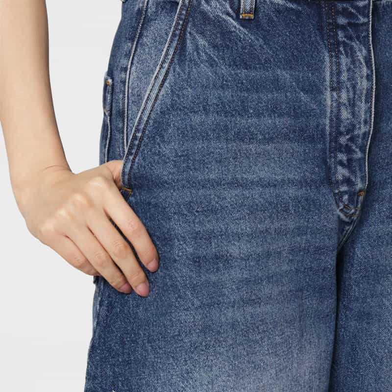 STUDIO NICHOLSON STUDIO NICHOLSON ＜スタジオ ニコルソン＞ クロップド ワイドデニムパンツ BLUE