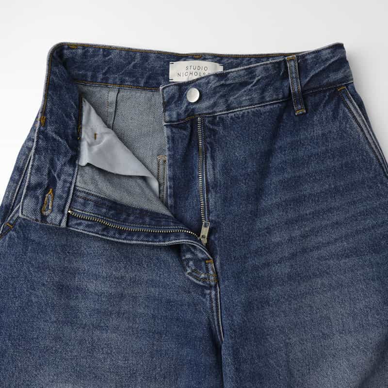 STUDIO NICHOLSON STUDIO NICHOLSON ＜スタジオ ニコルソン＞ クロップド ワイドデニムパンツ BLUE