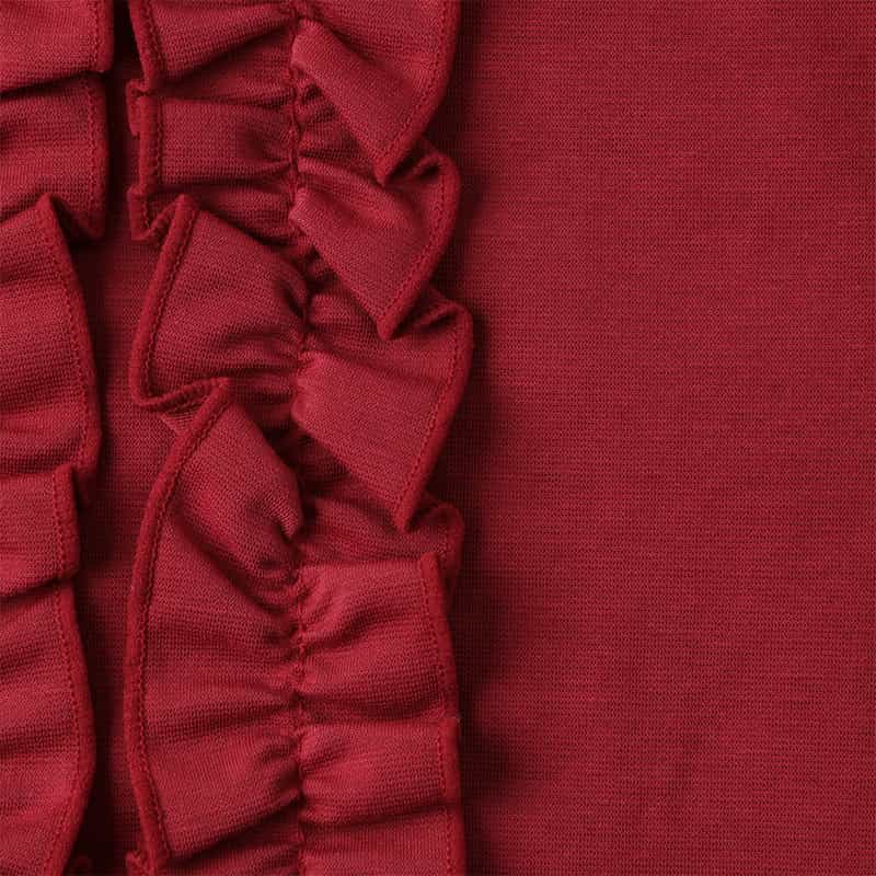 BARNEYS NEW YORK ウォッシャブル センターフリルデザイン カットソー RED