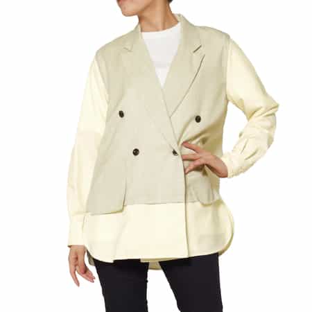 ウォッシャブル 異素材ドッキング テーラードジャケット