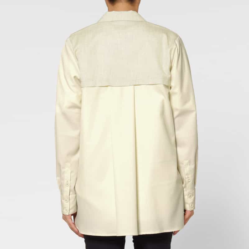 BARNEYS NEW YORK ウォッシャブル 異素材ドッキング テーラードジャケット BEIGE